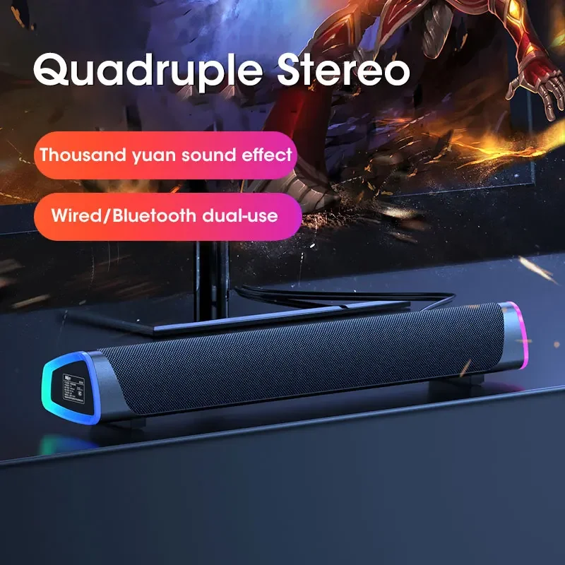 Gaming Speaker 2.1 - 2.1 Channel Soundbar with Subwoofer, Bluetooth