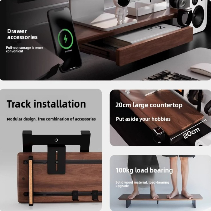 Dual Monitor Stand - Z3 Pro Accessory Monitor Metal Storage