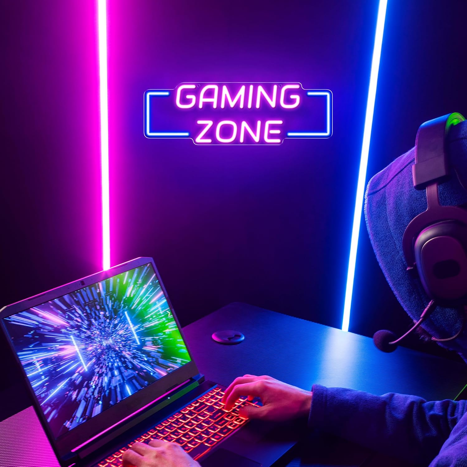 Gaming Zone Neon Sign USB LED  - Esports Gaming Bar recension och pris