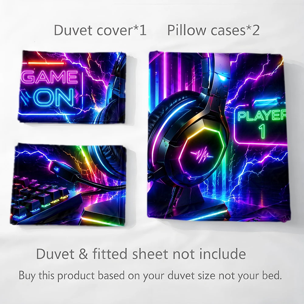 3Pc E-Sports Neon Style Duvet  - Esports Gaming Bed recension och pris