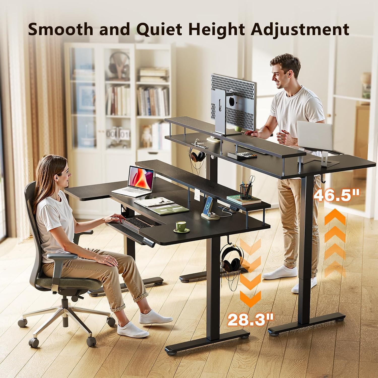 55 Inch U Shaped Electric Stan - Dual Monitor Stand recension och pris