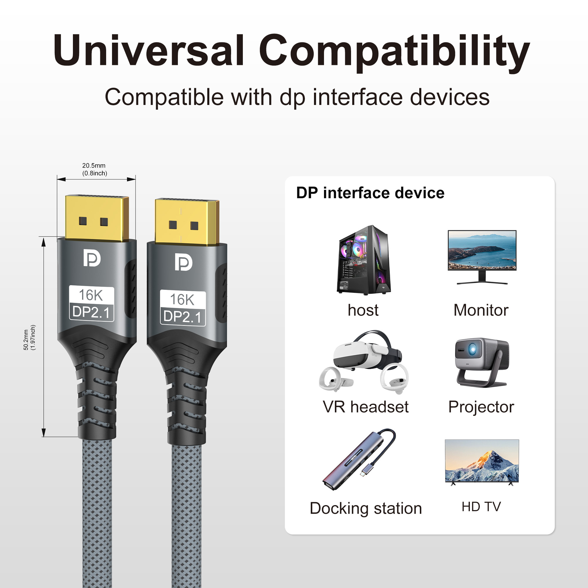 Displayport 2.1 16K DP Cable 8 - Gaming Speaker 2.1 recension och pris