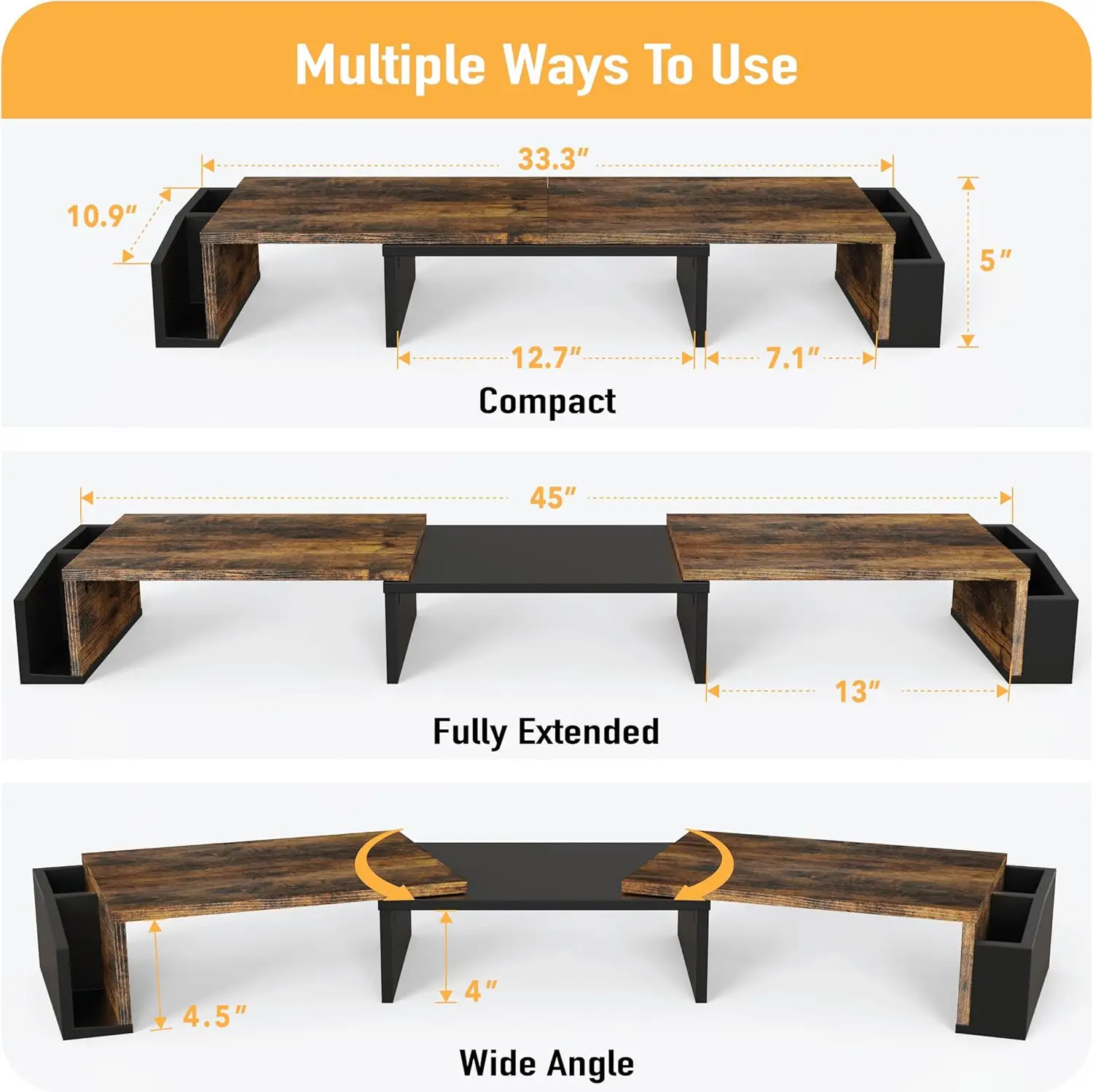Desk Stand Dual Monitor Rustic - Dual Monitor Stand recension och pris