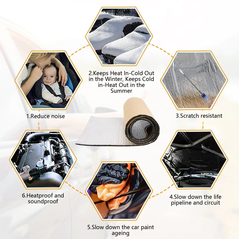 200x50cm 5/10mm Car Sound Mat  - Sound Dampening Foam recension och pris