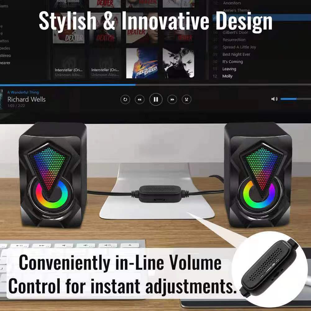 RGB Lighting Computer Speakers - Gaming Speaker 2.1 recension och pris