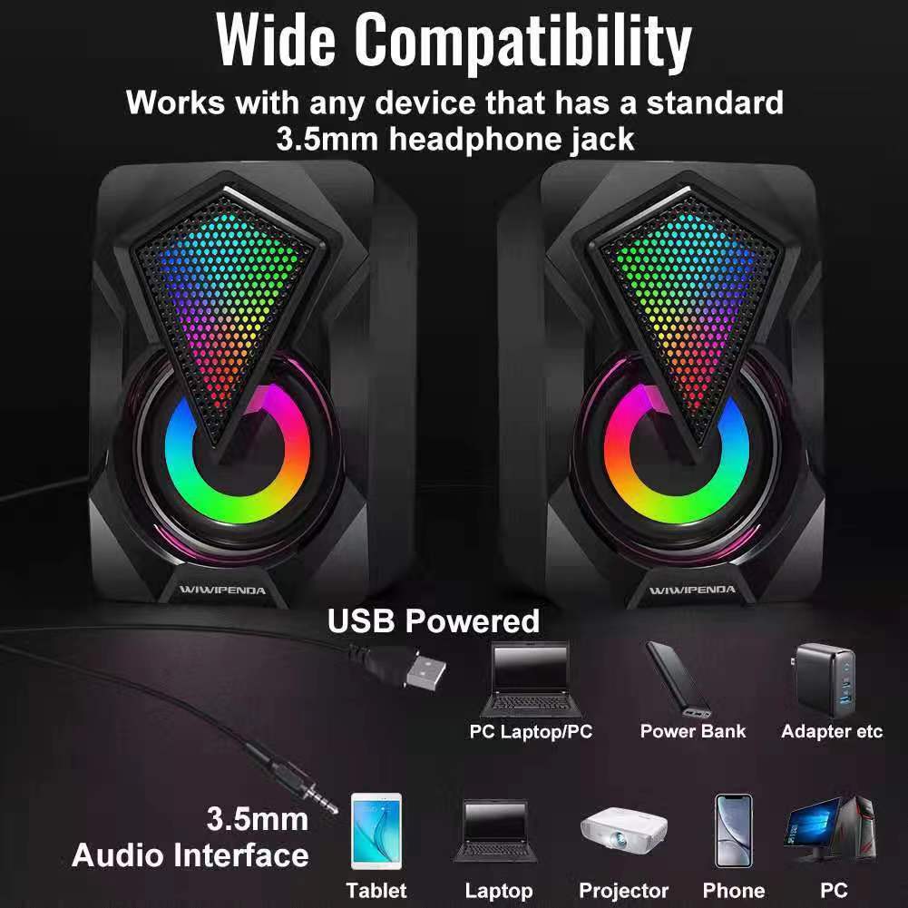 RGB Lighting Computer Speakers - Gaming Speaker 2.1 recension och pris