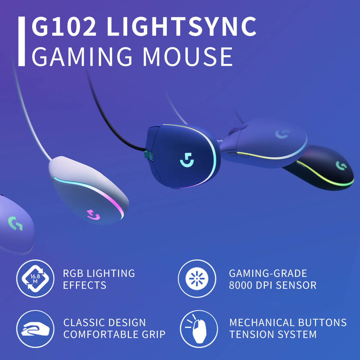 Logitech G102 Wired Gaming Mou - Esports Gaming Tournaments recension och pris