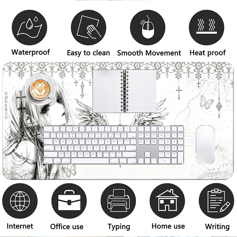 Leather Mousepad Black White A - Esports Gaming Pad recension och pris