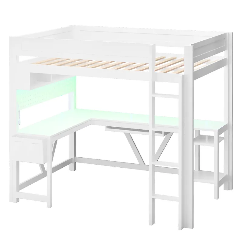 White Gaming Loft Bed with Des - Esports Gaming Bed recension och pris