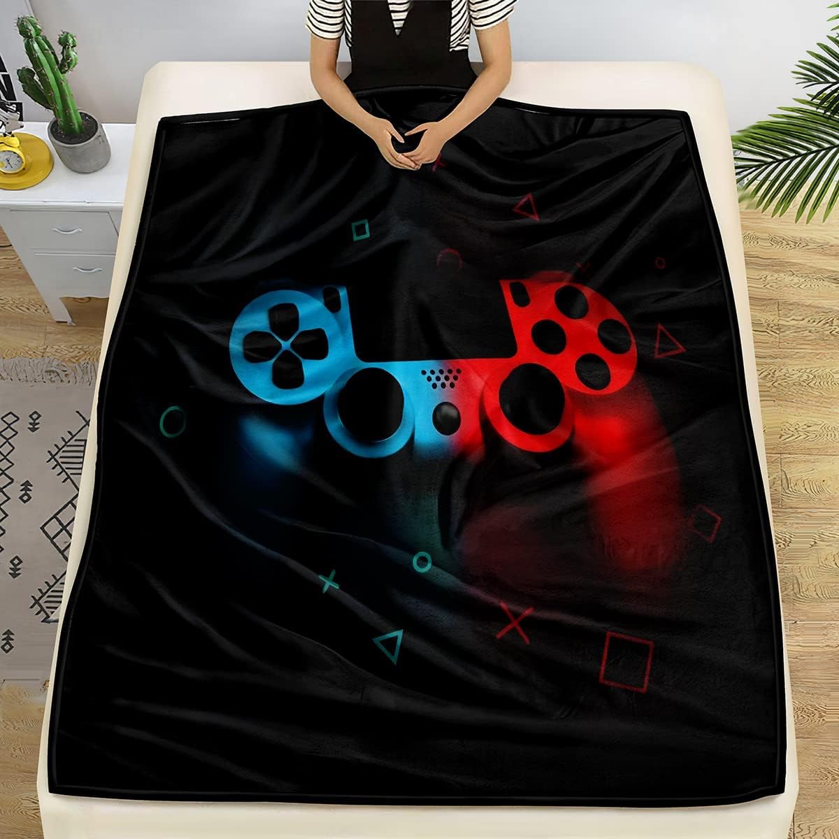 Gaming Pattern Fleece Throw Bl - Esports Gaming Bed recension och pris