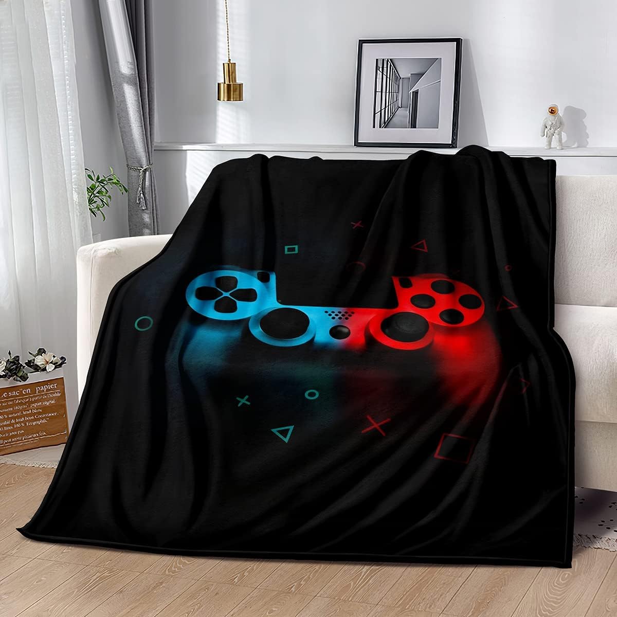Gaming Pattern Fleece Throw Bl - Esports Gaming Bed recension och pris