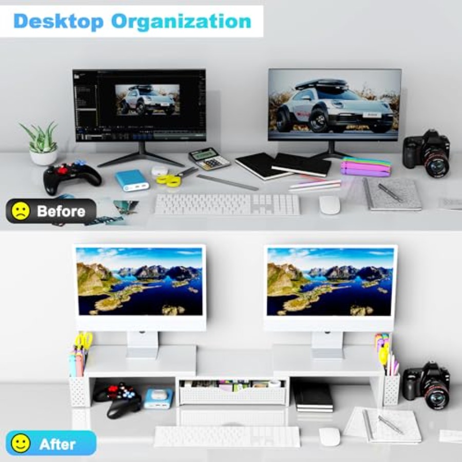 Metal Desk Organizers and Acce - Dual Monitor Stand recension och pris