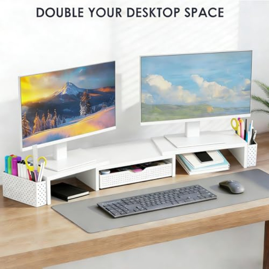 Metal Desk Organizers and Acce - Dual Monitor Stand recension och pris